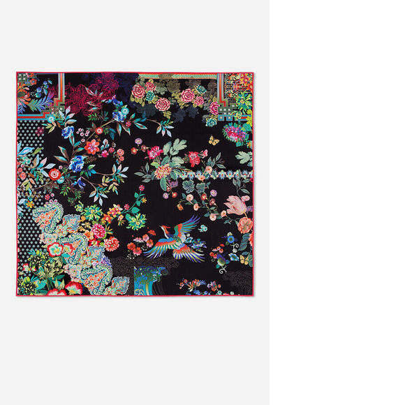 Johnny Was BLACK DREAMER Reversible 65 x 70 Beach Towel Flower Blanket Bag NEW - Picture 7 of 9